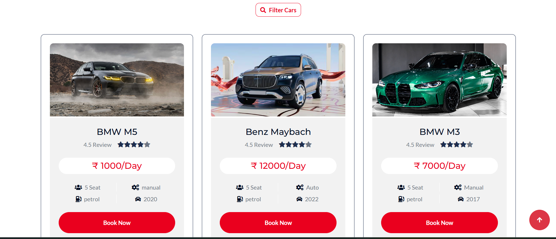 Urban Drive vehicle booking system screenshot by Anwarsha N S