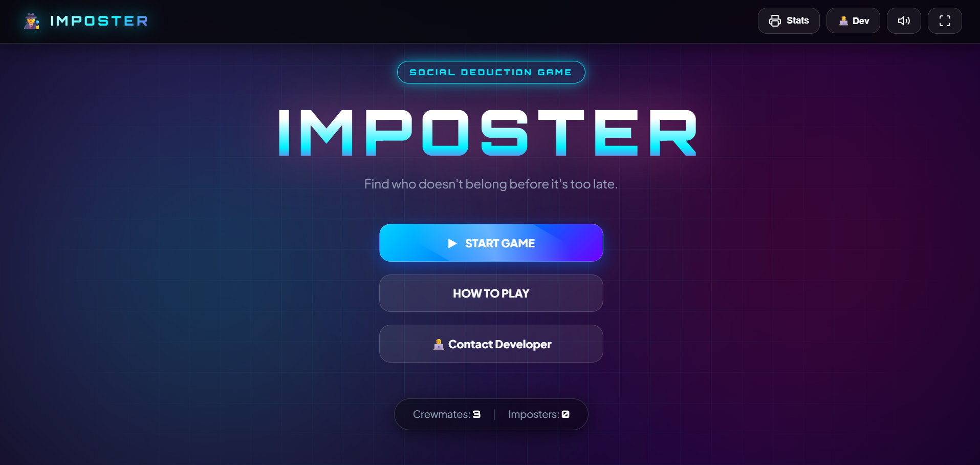 Imposter multiplayer social deduction web game screenshot 1 by Anwarsha N S